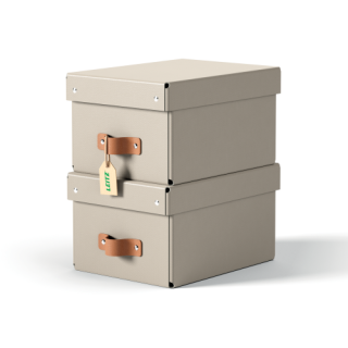 leitz pack 2 cajas de almacenamiento carton pequena color beige leitz 61470012