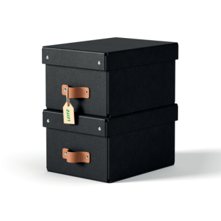 leitz pack 2 cajas de almacenamiento carton pequena color negro leitz 61470095