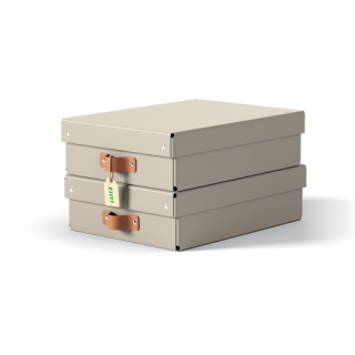 leitz pack 2 cajas de almacenamiento carton mediana baja color beige leitz 61480012