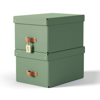 leitz pack 2 cajas de almacenamiento carton mediana color verde leitz 61490050