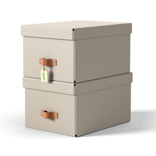leitz pack 2 cajas de almacenamiento carton mediana color beige leitz 61490012