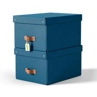 leitz pack 2 cajas de almacenamiento carton mediana color azul leitz 61490068