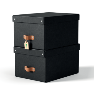 leitz pack 2 cajas de almacenamiento carton mediana color negro leitz 61490095