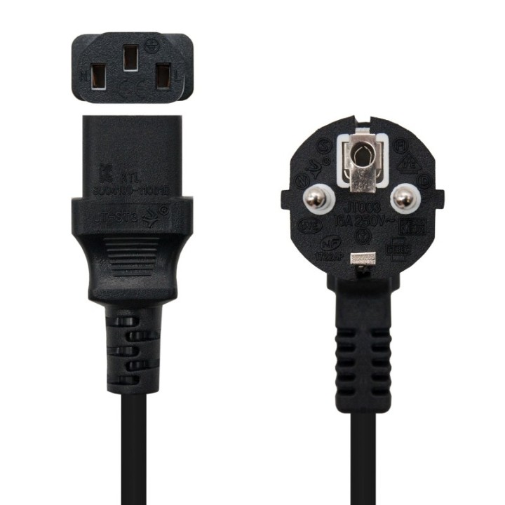 nanocable cable alimentacion  cpu, cee7/m c13/h, 1