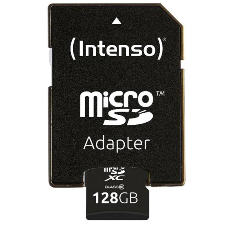 intenso tarjeta memoria micro sd intenso 128gb cl10 + adaptador sd