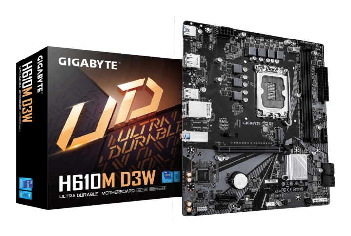 placa base gigabyte h610m d3w 1700 m atx ddr5 pcie 4.0 128gb 1gbe m.2