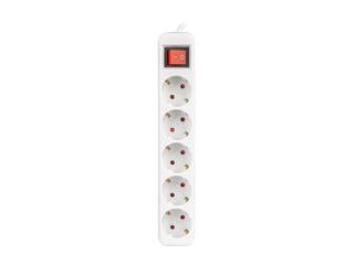 regleta lanberg 5 tomas schuko con protecion blanca 3m