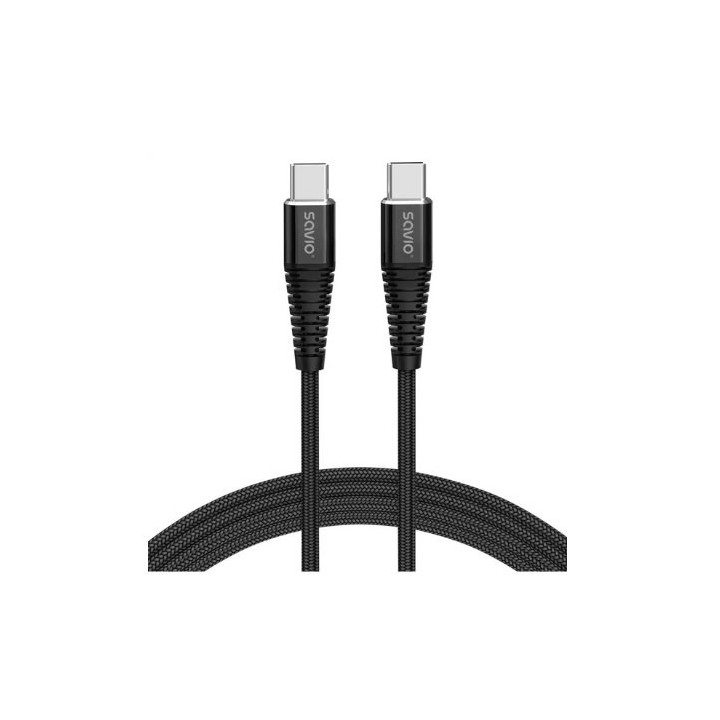 cable usb c a usb c savio 5a 1m cl 159 negro power delivery y quick charge 100w cable 1m
