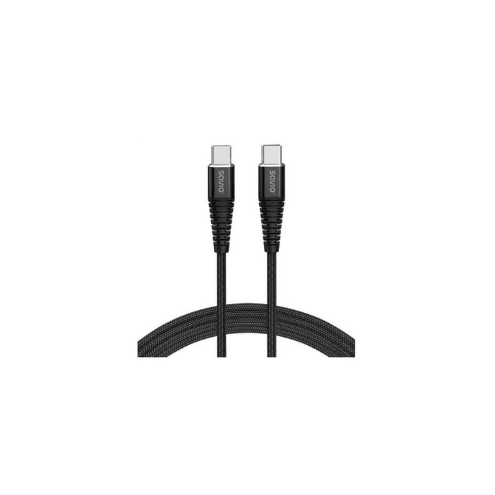 cable usb c a usb c savio 5a 1m cl 159 negro power delivery y quick charge 100w cable 1m