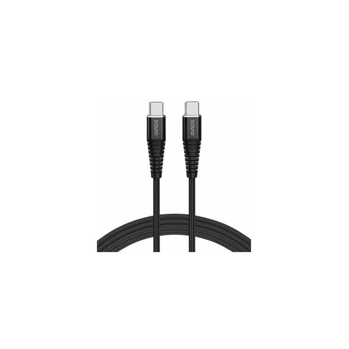 cable usb c a usb c savio 5a 2m cl 160 negro power delivery y quick charge  100w cable 2m