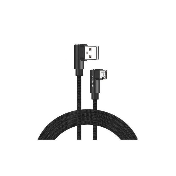 cable reversible usb savio micro a usb a 2m cl 162 quick charge 2.4a transf.datos 480 mbs cable 2m