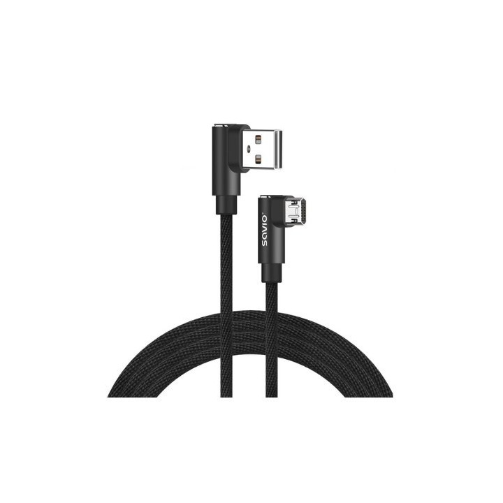 cable reversible usb savio micro a usb a 2m cl 162 quick charge 2.4a transf.datos 480 mbs cable 2m