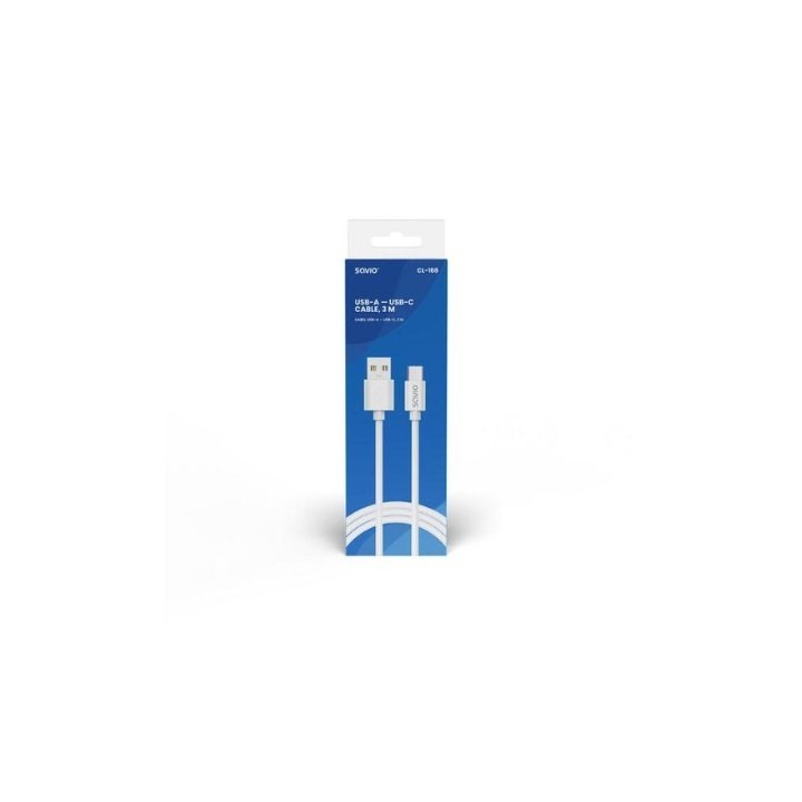 cable usb a a usb c savio cl 168 blanco usb 2.0 carga rapida trans. datos  480 mbs