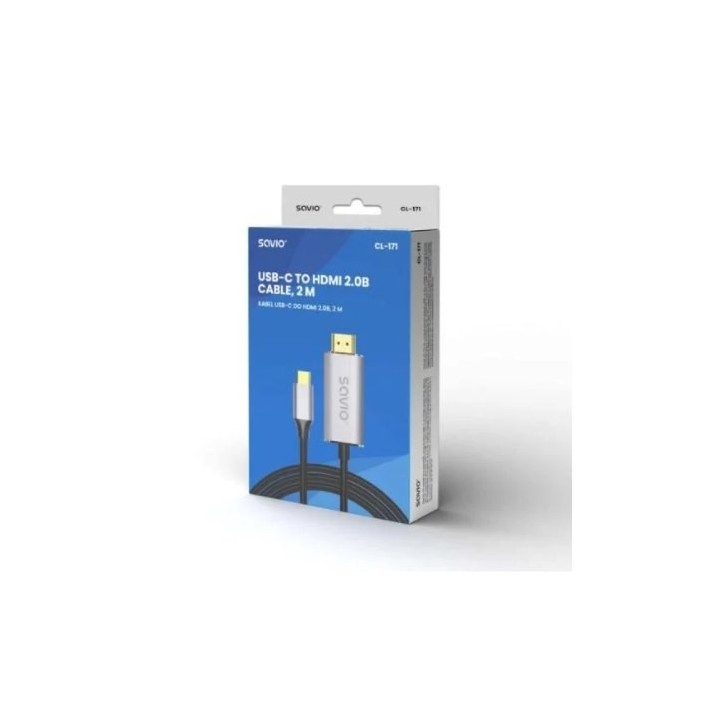 cable usb c a hdmi savio cl 170 gris negro cable usb c a hdmi plug
