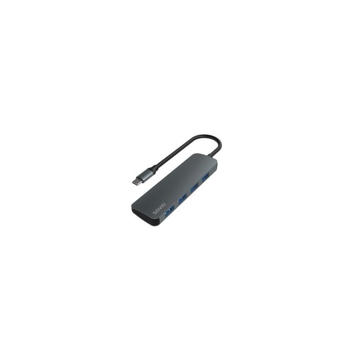 hub usb c 3.1 savio ak 54 gris 4 x usb 3.1 5 gbps plug