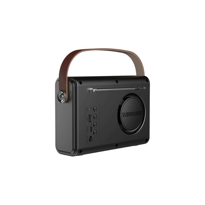 radio portatil savio rs 01 black brown fm aux bl 5.3 estilo retro