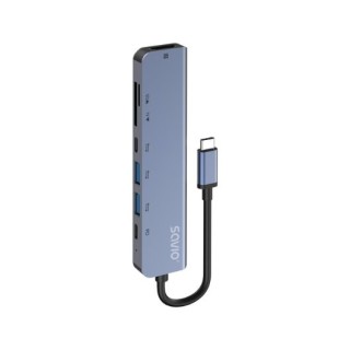 hub savio 7en1 usb c  ak 82 plug