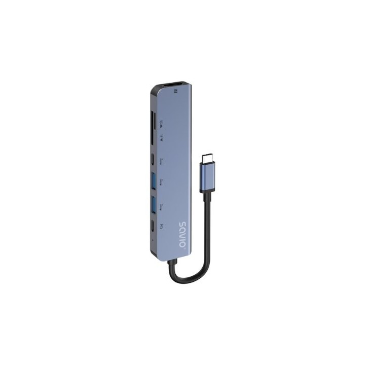 hub savio 7en1 usb c  ak 82 plug