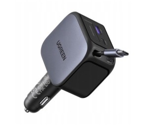 ugreen ugreen 145w 3c1a fast car charger with retractable usb c cable