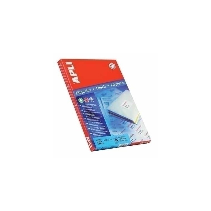 apli caja 100 hojas etiqueta blanca ilc 52.5x29.7 1286 apli