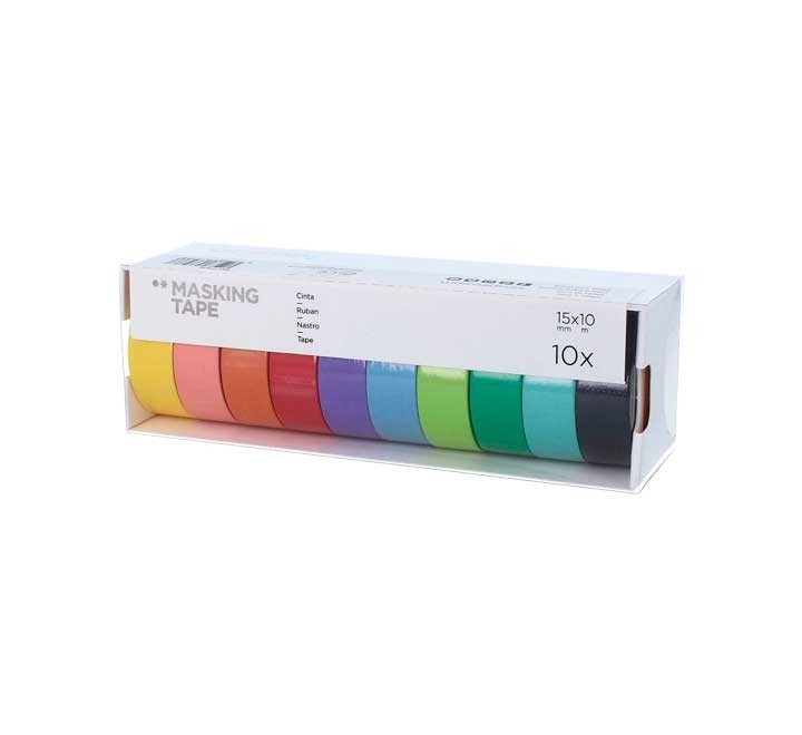 set 10 cinta washi tape innspiro lisos basico stdo