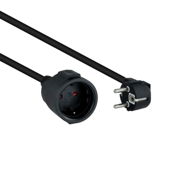 nanocable cable alim. alargador schuko negro 2 m