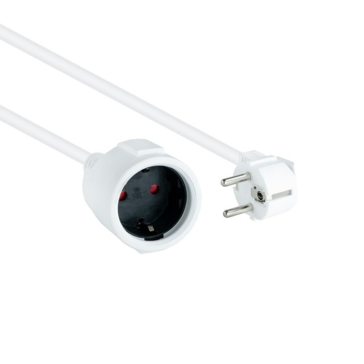 nanocable cable alim. alargador schuko blanco 5 m