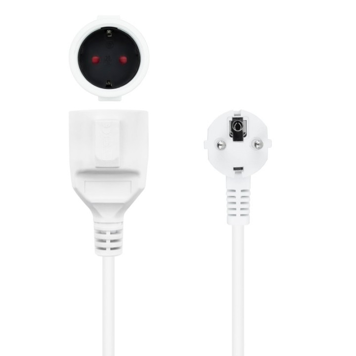 nanocable cable alim. alargador schuko blanco 5 m