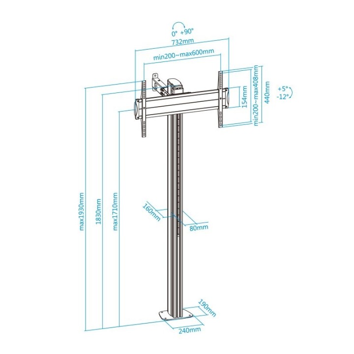 tooq fs2270m b soporte suelo fijo  37 70