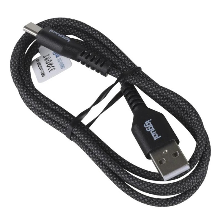 iggual cable usb a a tipo c 3a 100 cm trenzado