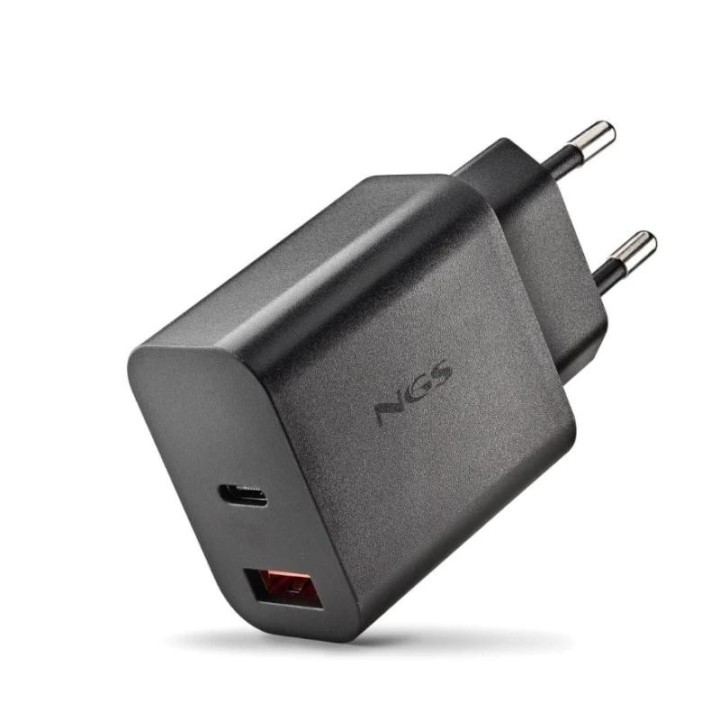 ngs cargador gan ultrarapido 30w usb c+ usb a