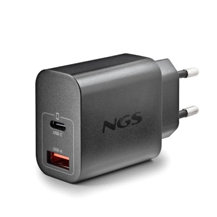 ngs cargador gan ultrarapido 30w usb c+ usb a