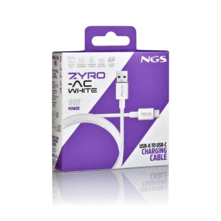 ngs cable carga rapida usb a a usb c 1m blanco