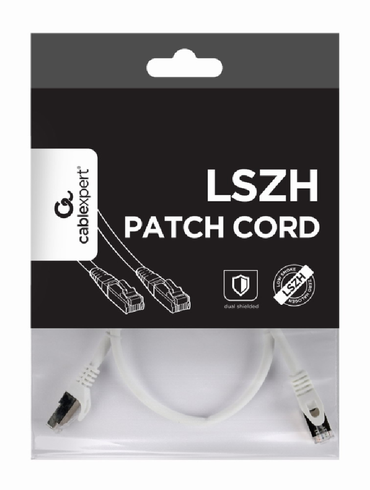 cable red s ftp gembird cat 6a lszh blanco 0,5 m