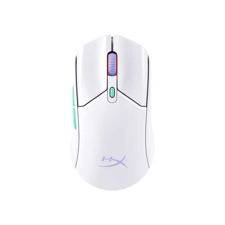 hyperx hp hyperx pulsefire haste 2 core inalambricos  raton gaming  blanco/verde/purpura