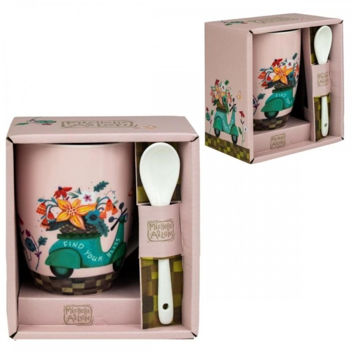 enesco taza de ceramica con cuchara enesco
