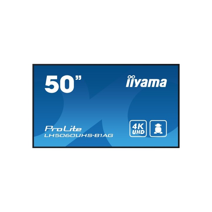 iiyama monitor iiyama 50 3840x2160, uhd, 500cd/m2, landscape portrait, mm 2x 10w, 3x hdmi, usb 2.0 x