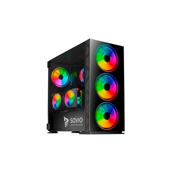 torre atx savio prime x1 argb 4xvent 120mm max vga 340mm max cpu 160mm