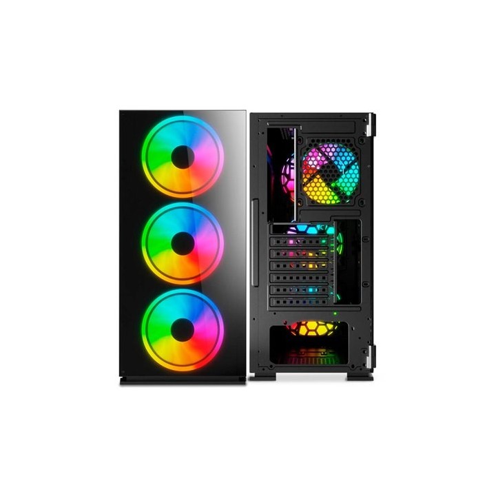 torre atx savio prime x1 argb 4xvent 120mm max vga 340mm max cpu 160mm