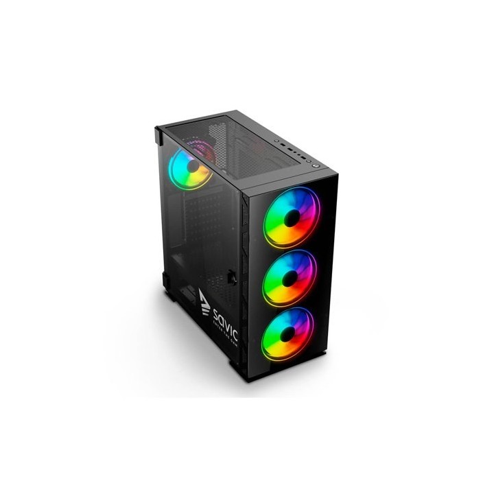 torre atx savio prime x1 argb 4xvent 120mm max vga 340mm max cpu 160mm