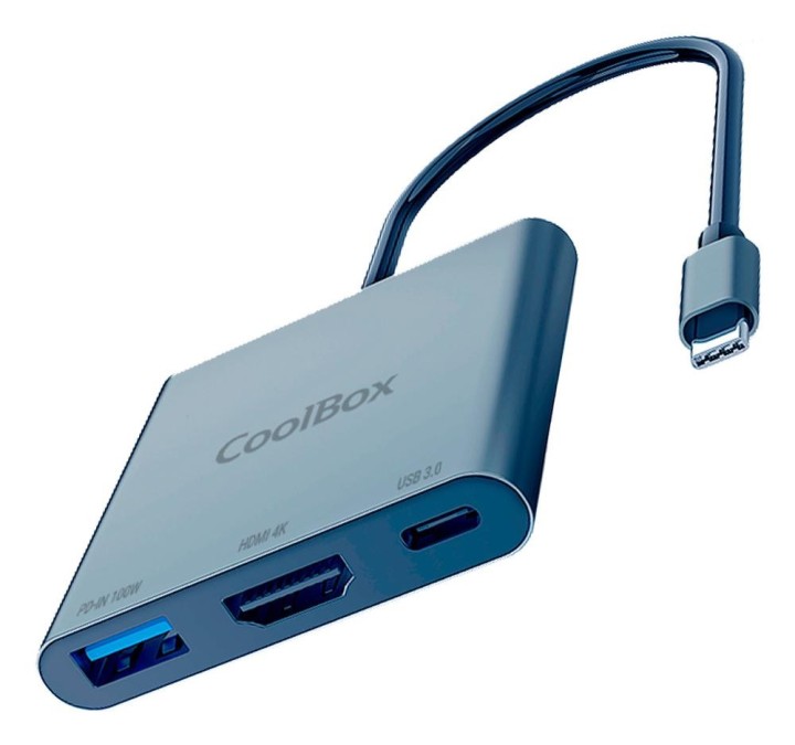 coolbox minidock coolbox c31 aluminio usb   c a hdmi 4k   usb   a   usb   c 3.2 gen1 pc   mac   cons