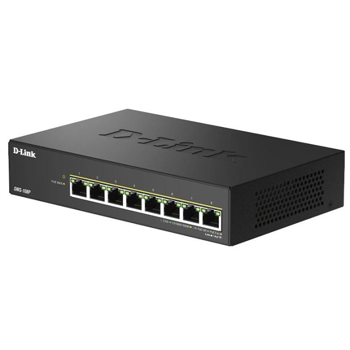 d link dms 108p/e switch 8x2.5mg poe 230w
