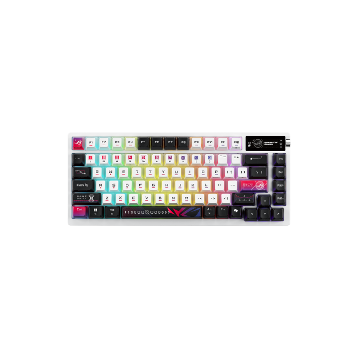 asus asus rog azoth x teclado juego usb + rf wireless + bluetooth negro, blanco