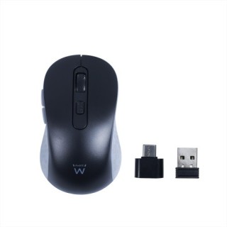ewent ewent raton inalambrico usb a de 2,4 ghz con botones silenciosos y adaptador tipo c
