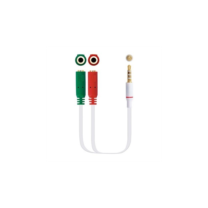 nanocable cable audio 1 x 3.5mm a 2 x jack 3.5mm nanocable    macho   hembra    20cm
