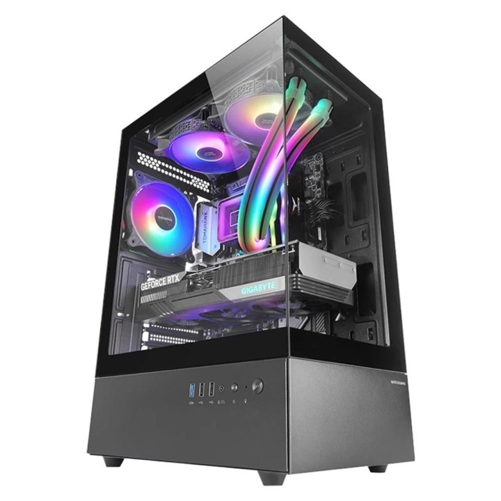 mars gaming caja ordenador mars gaming mcxo atx frgb cristal templado negra