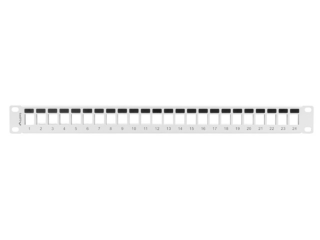 patch panel lanberg 24 puertos 1u rack 19 para modulos keystone gris