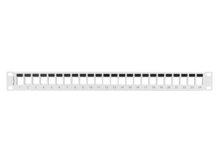patch panel lanberg 24 puertos 1u rack 19 para modulos keystone gris