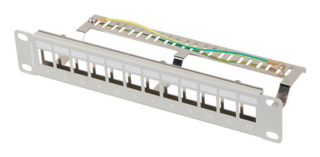 patch panel lanberg 12 puertos 1u rack 10 ftp para modulos keystone gris