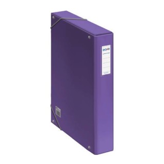 dohe cajas de proyectos carton forrado lomo de 5 cm morado con etiqueta 245x350x50 dohe 10363